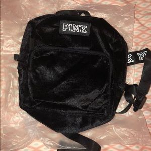 mini PINK black backpack